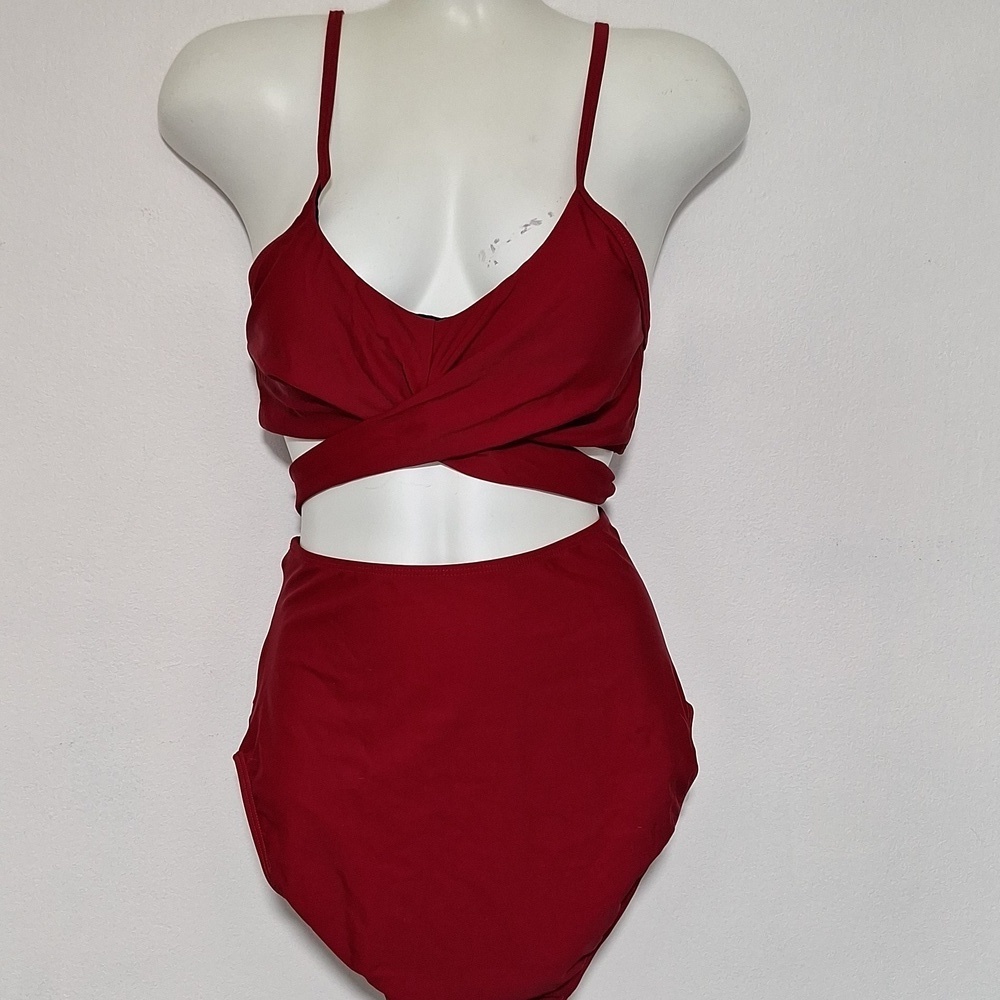 Summer Mae Maternity Bikini Set High Waist Red